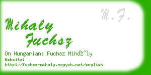 mihaly fuchsz business card